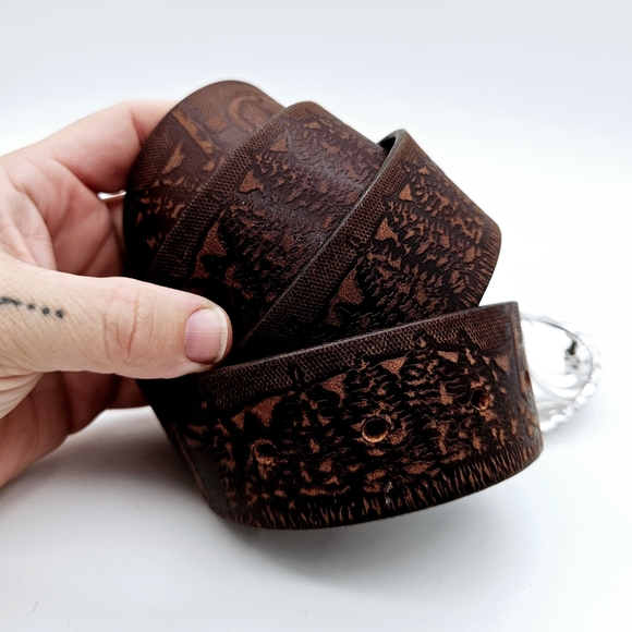 EUROPA DEZINES | western cowboy horse riding rodeo tooled leather belt - Picture 2 of 7